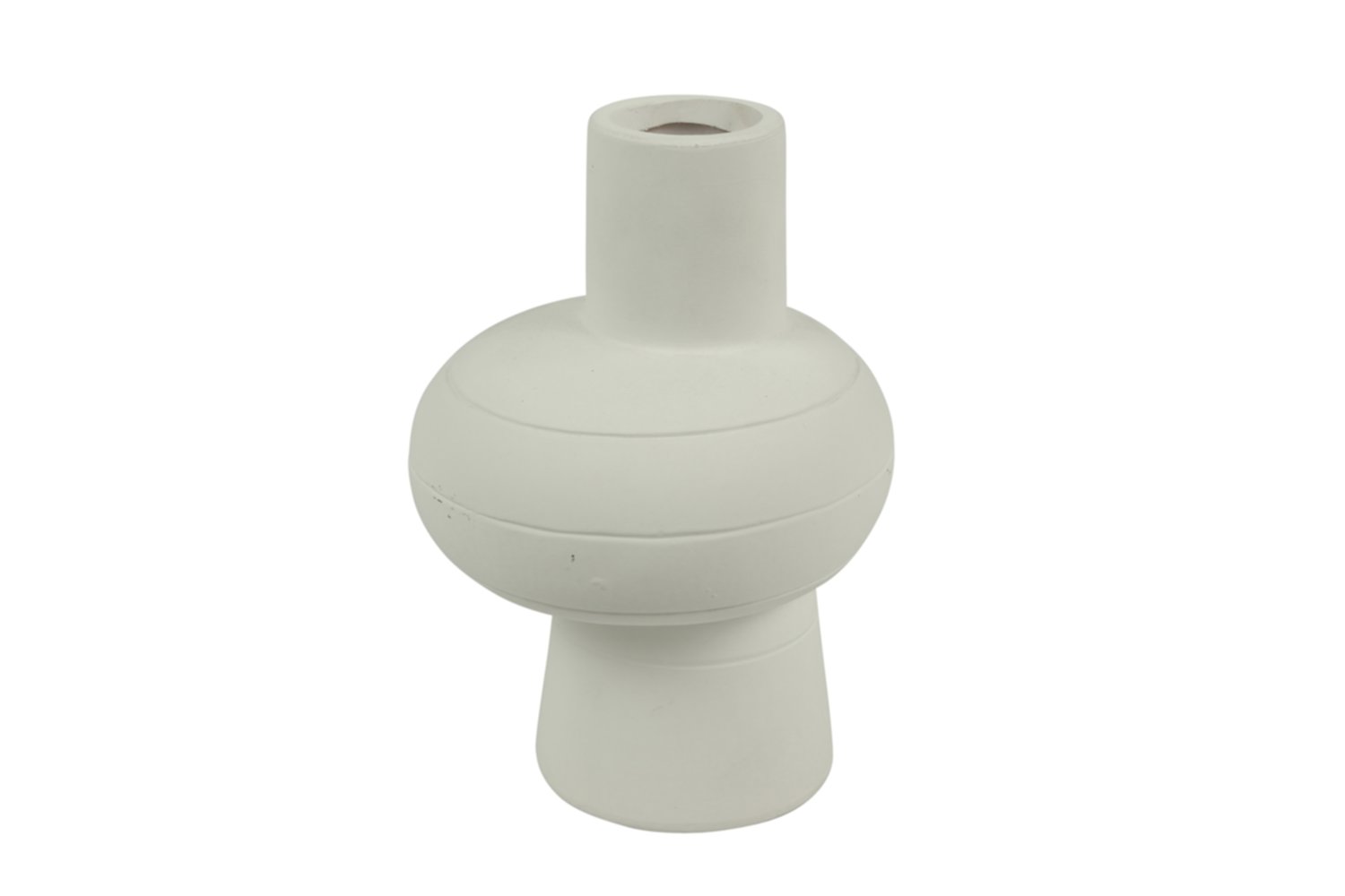 Vase poterie rond Ennis S Ø14xH.20cm blanc - DECOSTARS