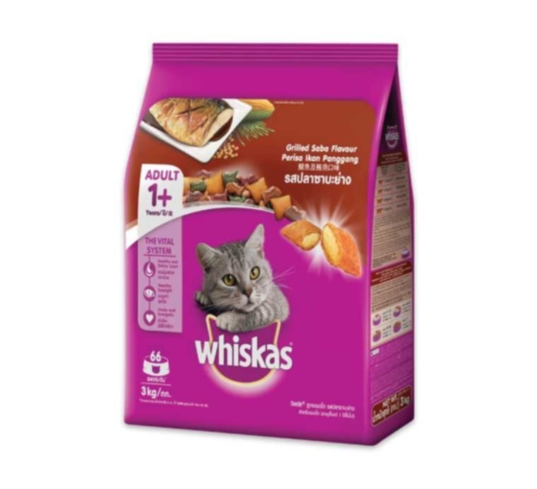 Croquettes chat adulte Saba grillé 3 kg - WHISKAS®