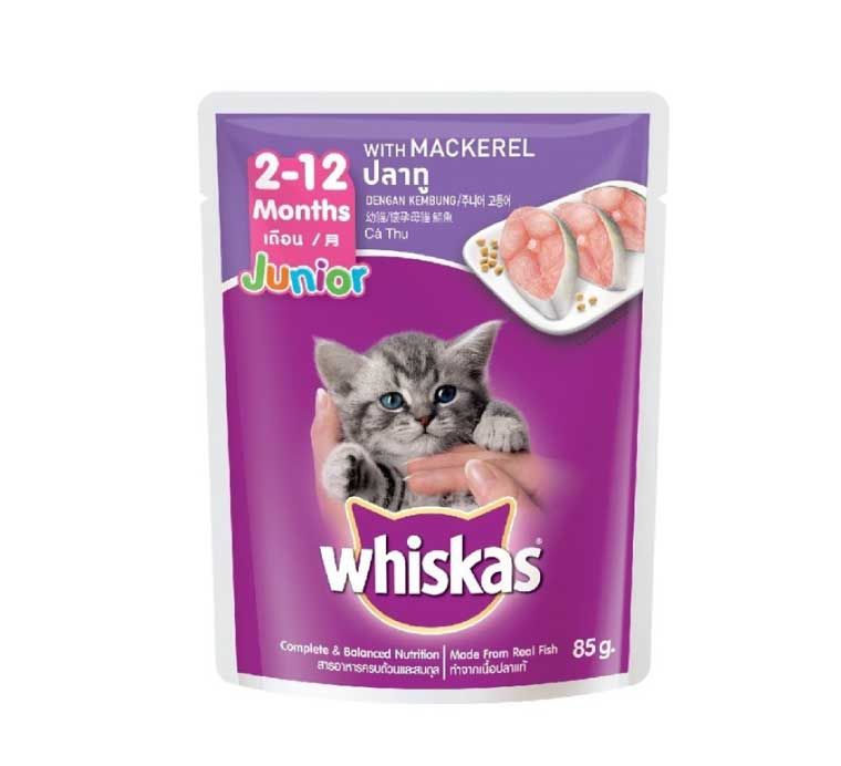 Aliment humide chaton Junior Gelée Maquereau 85 g - WHISKAS®