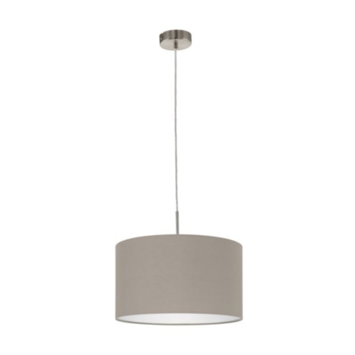 Suspension Pasteri acier/tissu taupe E27x1 60W A++E - EGLO