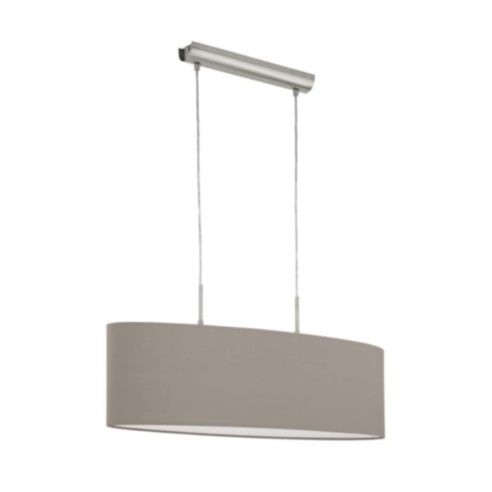 Suspension Pasteri acier/tissu taupe IP20 E27 - EGLO