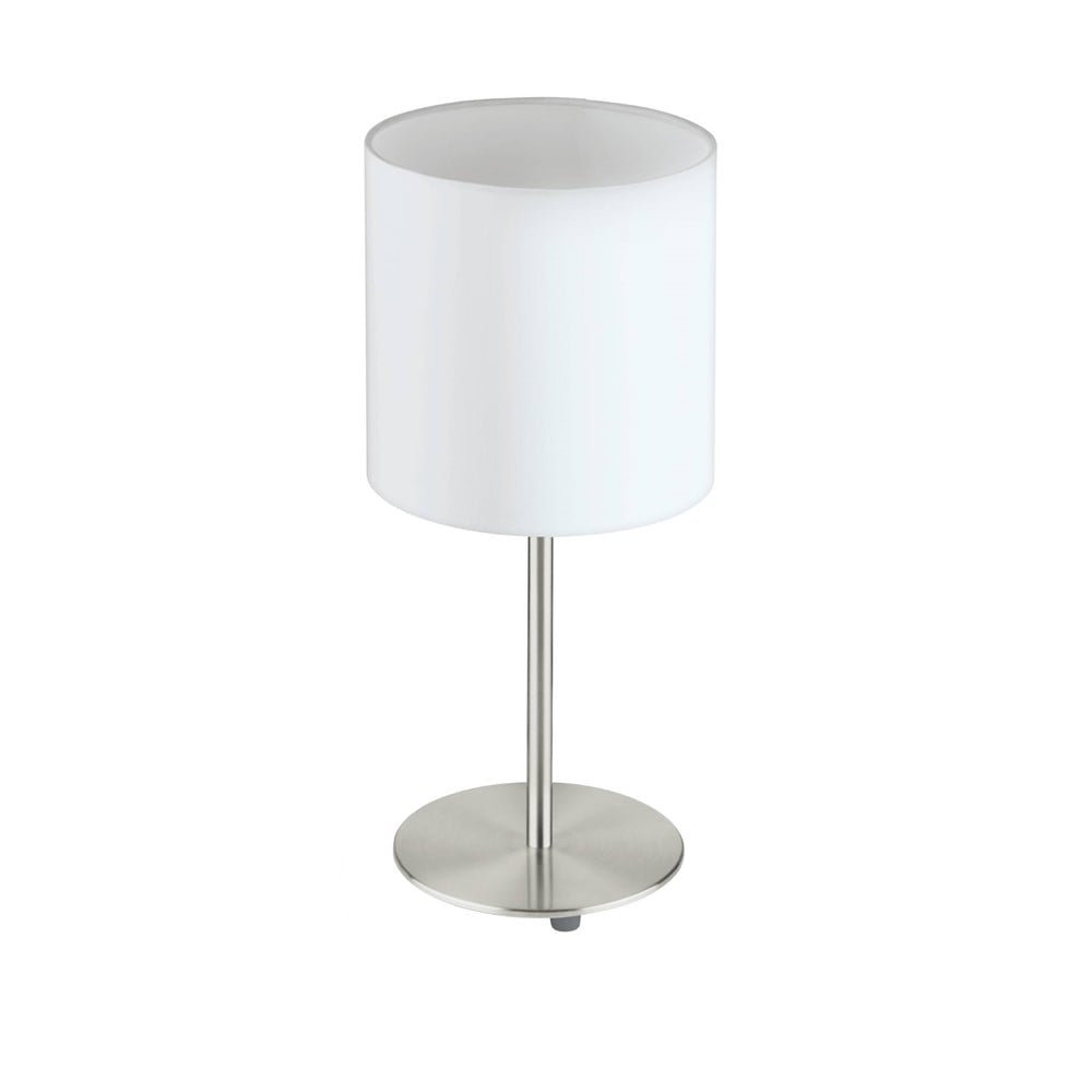 Lampe à poser Pasteri nickel mat blanc E27 1 x 60W- EGLO