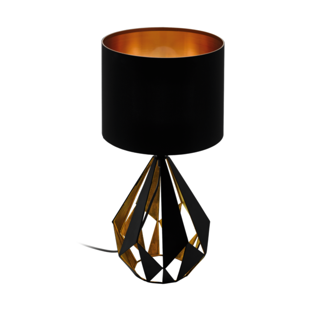 Lampe de table Carlton5 acier noir/cuivre H 51,5 cm E27x1 - EGLO