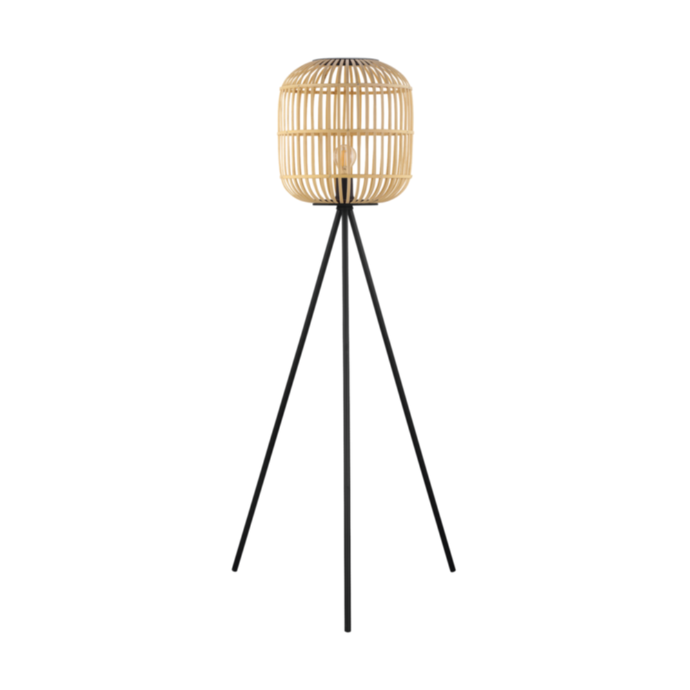 Lampadaire Bordesley H139 cm bois E27x1 - EGLO 