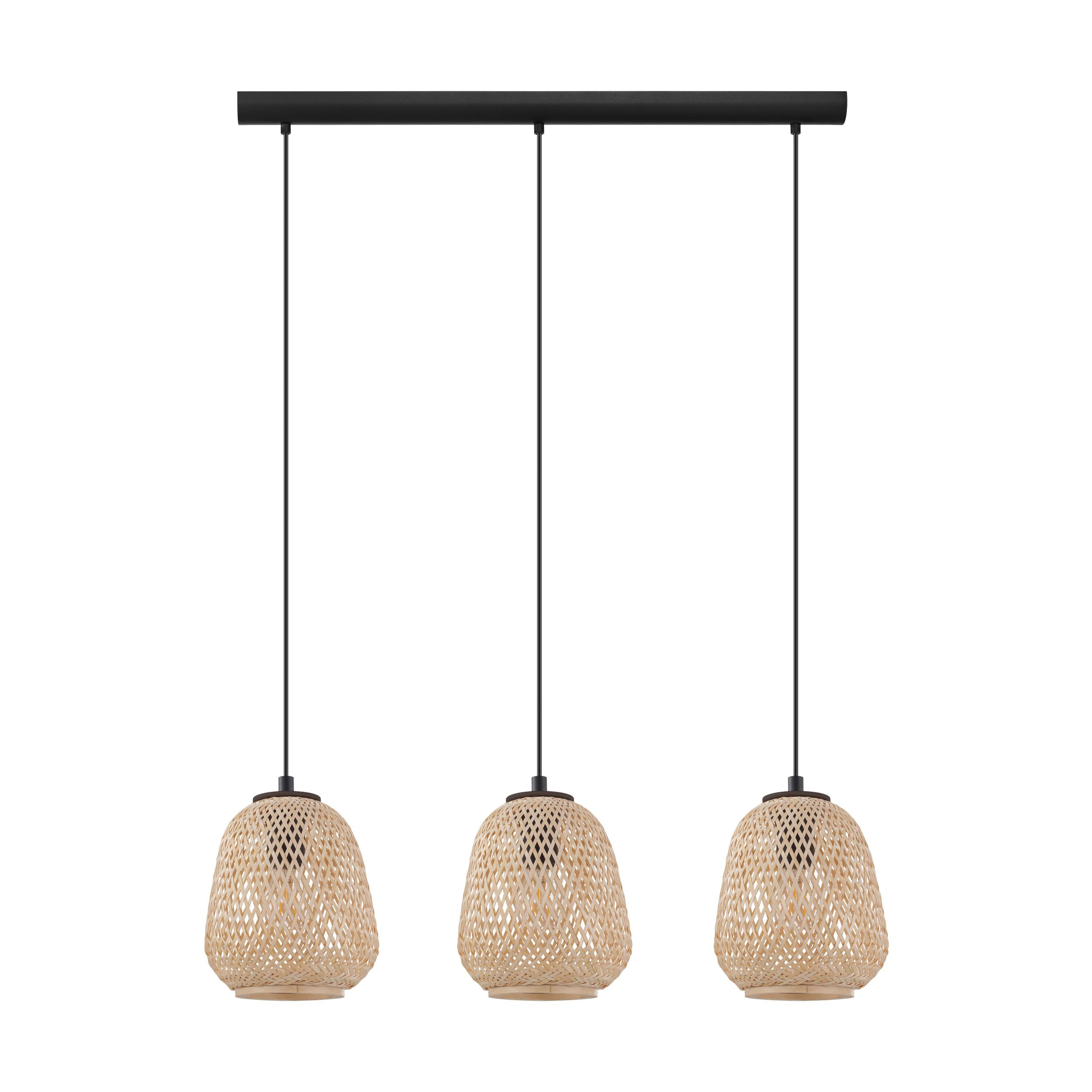 Suspension en bois Dembleby E27x3 noir - EGLO