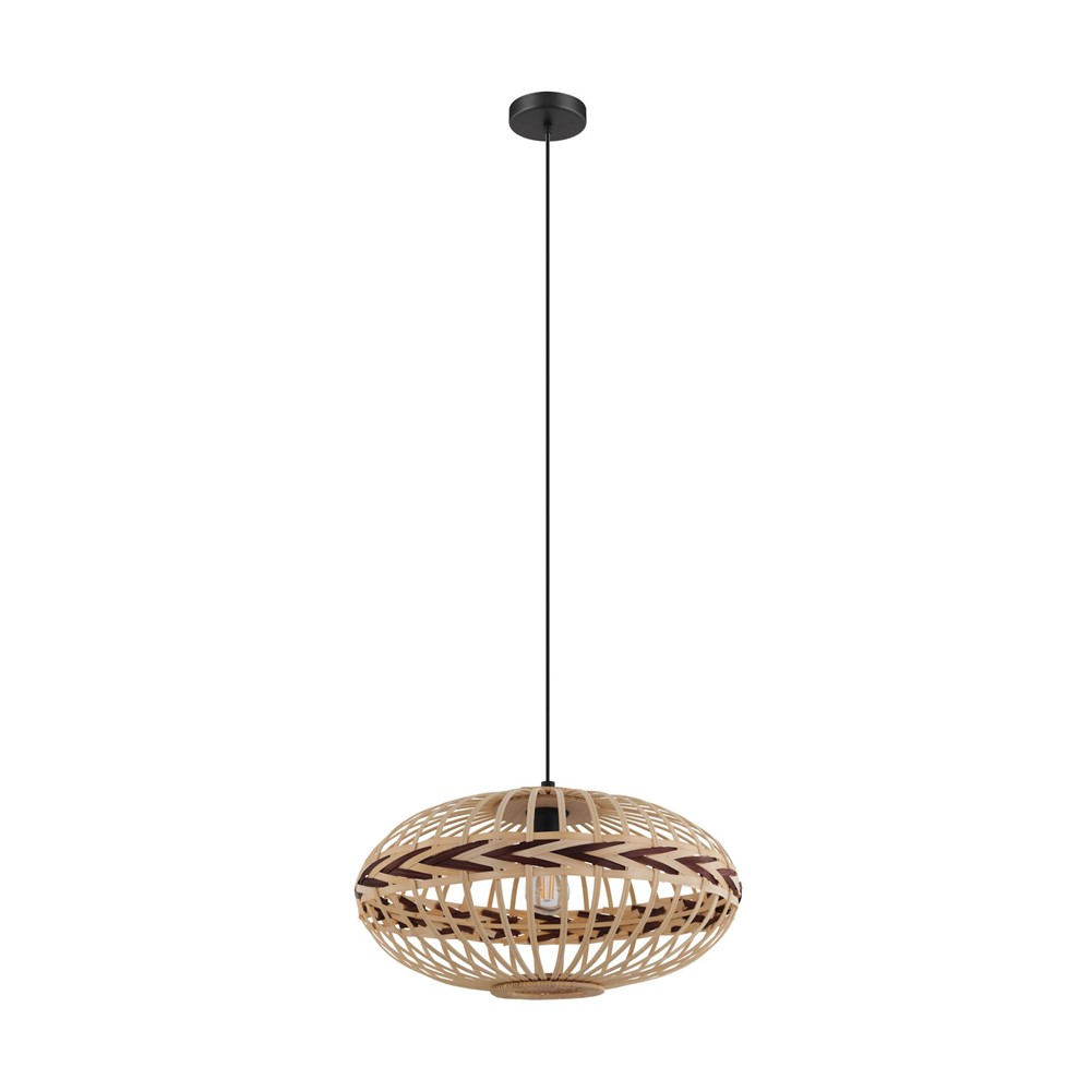 Suspension Dondarrion en bois nature, bourgogne ø 500 mm E27 1 x 40W - EGLO