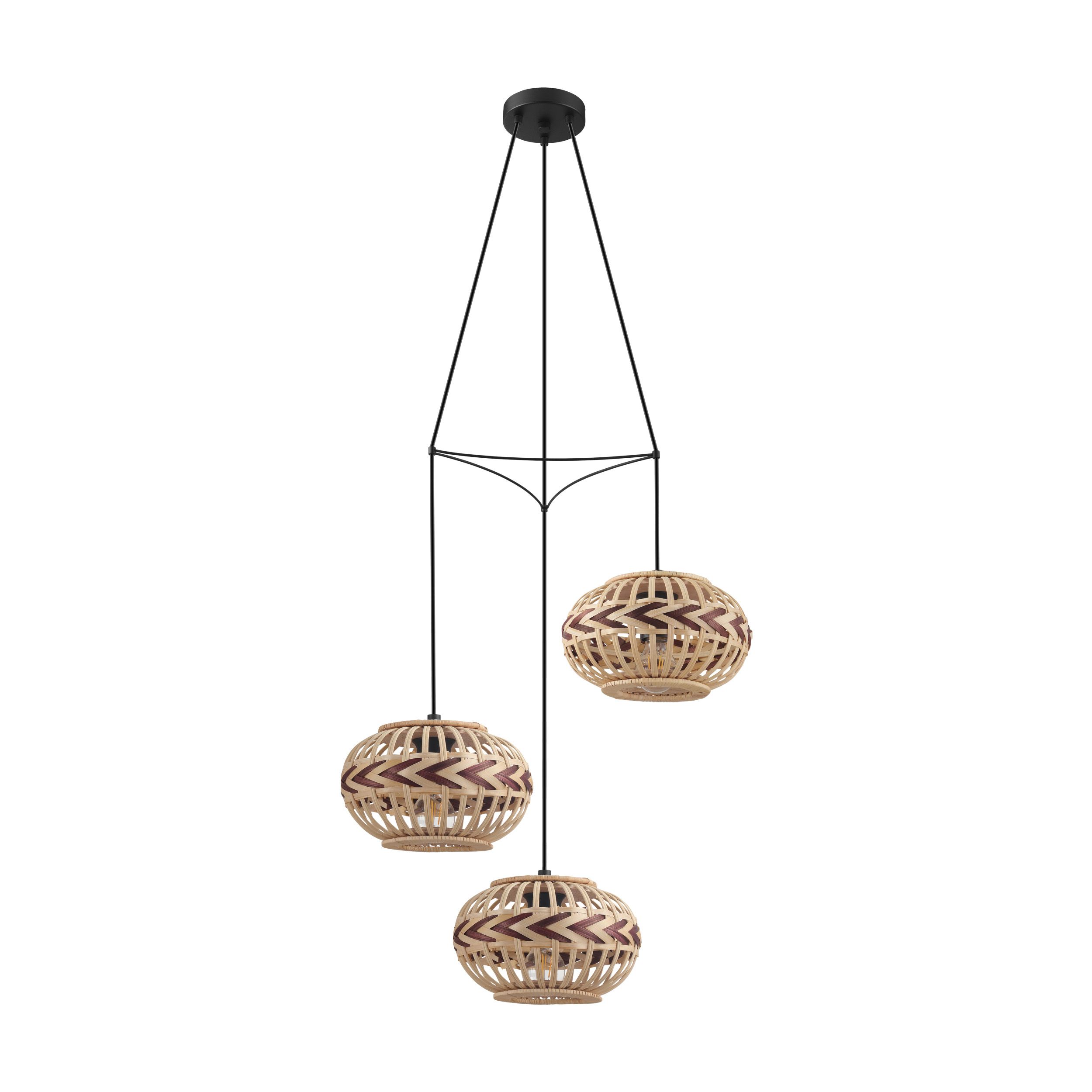 Suspension en bois Dondarrion E27x3 naturel - EGLO