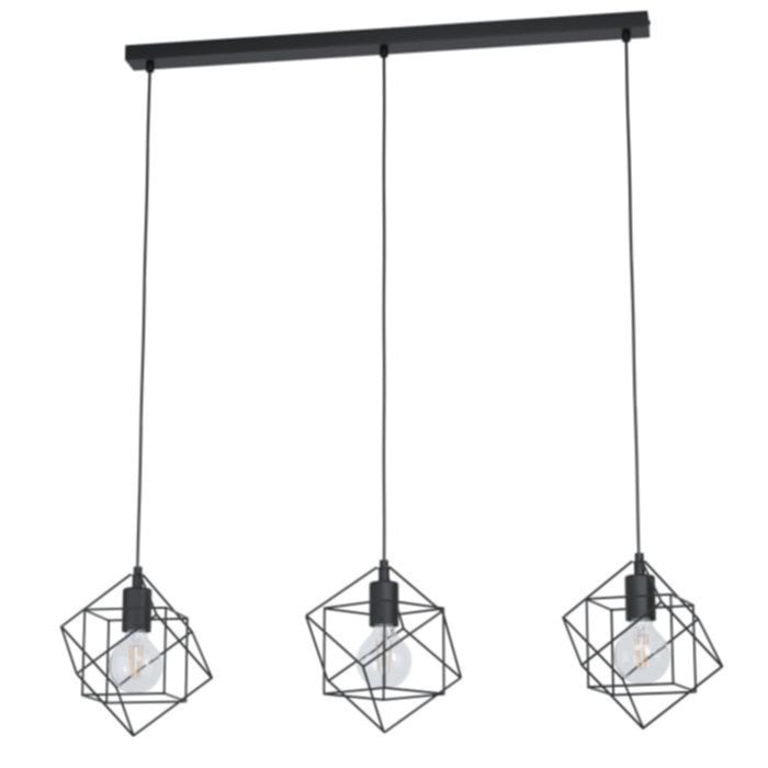 Suspension Straiton 90,5 x 24 x 110 cm acier noir E27x3 - EGLO