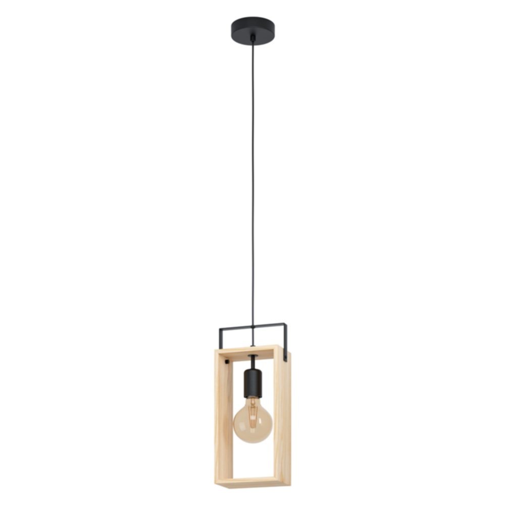 Suspension en bois Famborough E27 naturel - EGLO