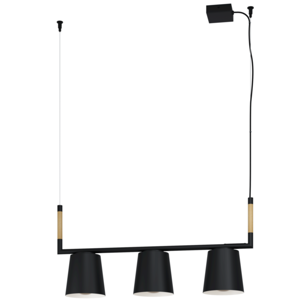 Suspension Lacey 78 x 16 x 110 cm noir/bois E27x3 - EGLO