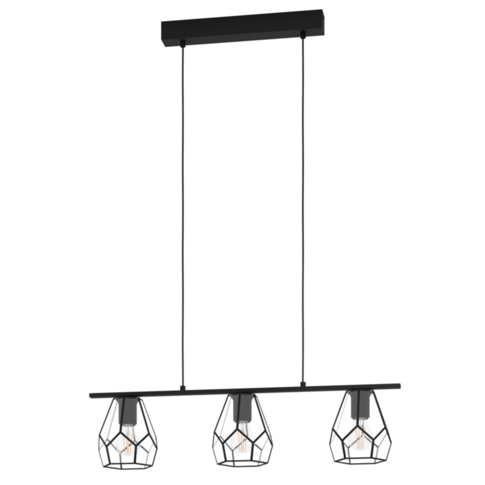 Suspension Mardyke H110 acier noir/verre E27x3 - EGLO