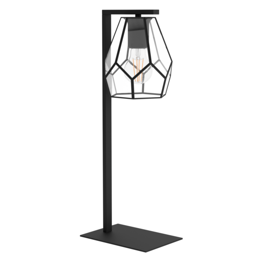 Lampe de table Mardyke 19 x 15 x 50 cm acier/verre noir E27x1 40W - EGLO