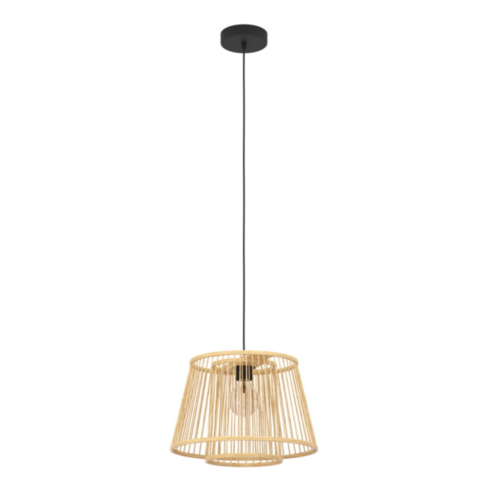 Suspension Hykeham H110 cm acier/bois E27x1 - EGLO