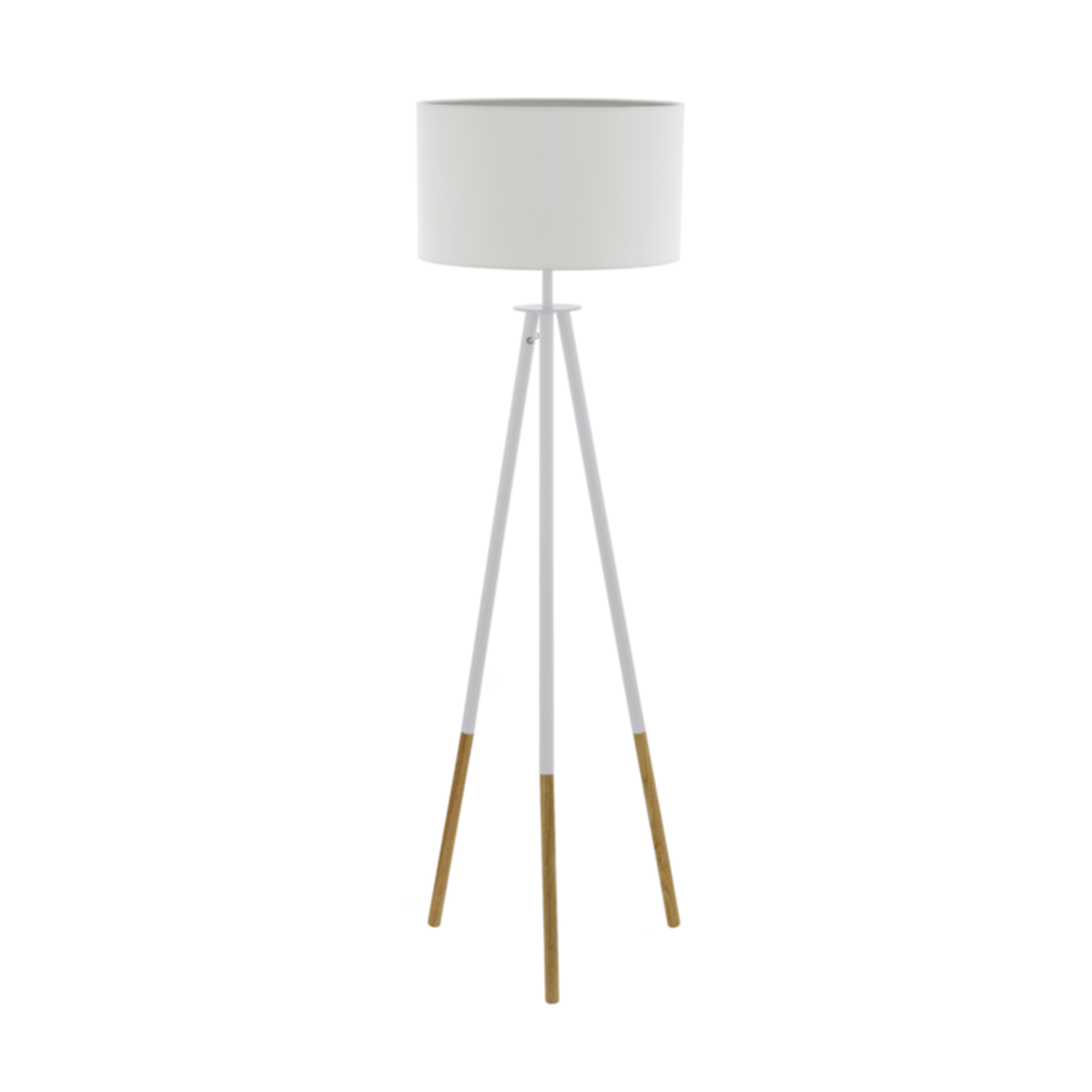 Lampadaire Bidford H154 cm blanc/bois E27x1 - EGLO