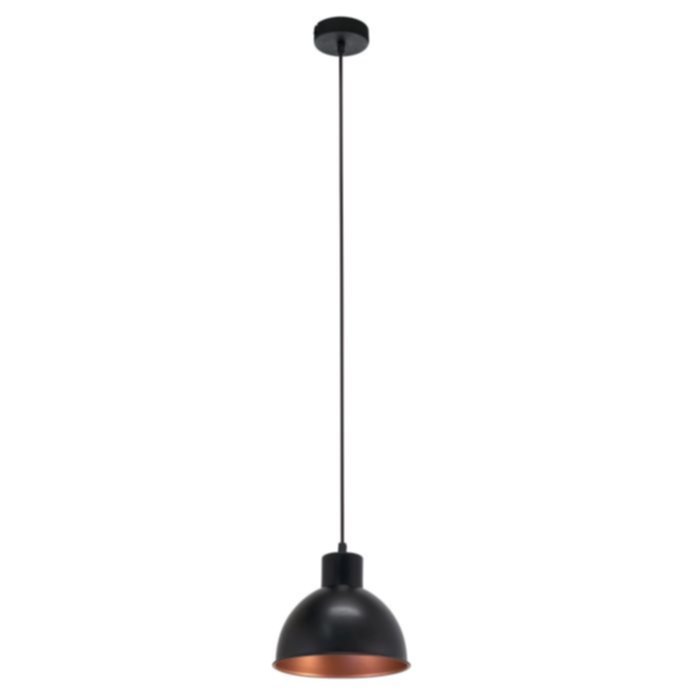 Suspension Truro 1 vintage Ø21 x H110 cm noir/cuivre IP20 E27x1 60W - EGLO