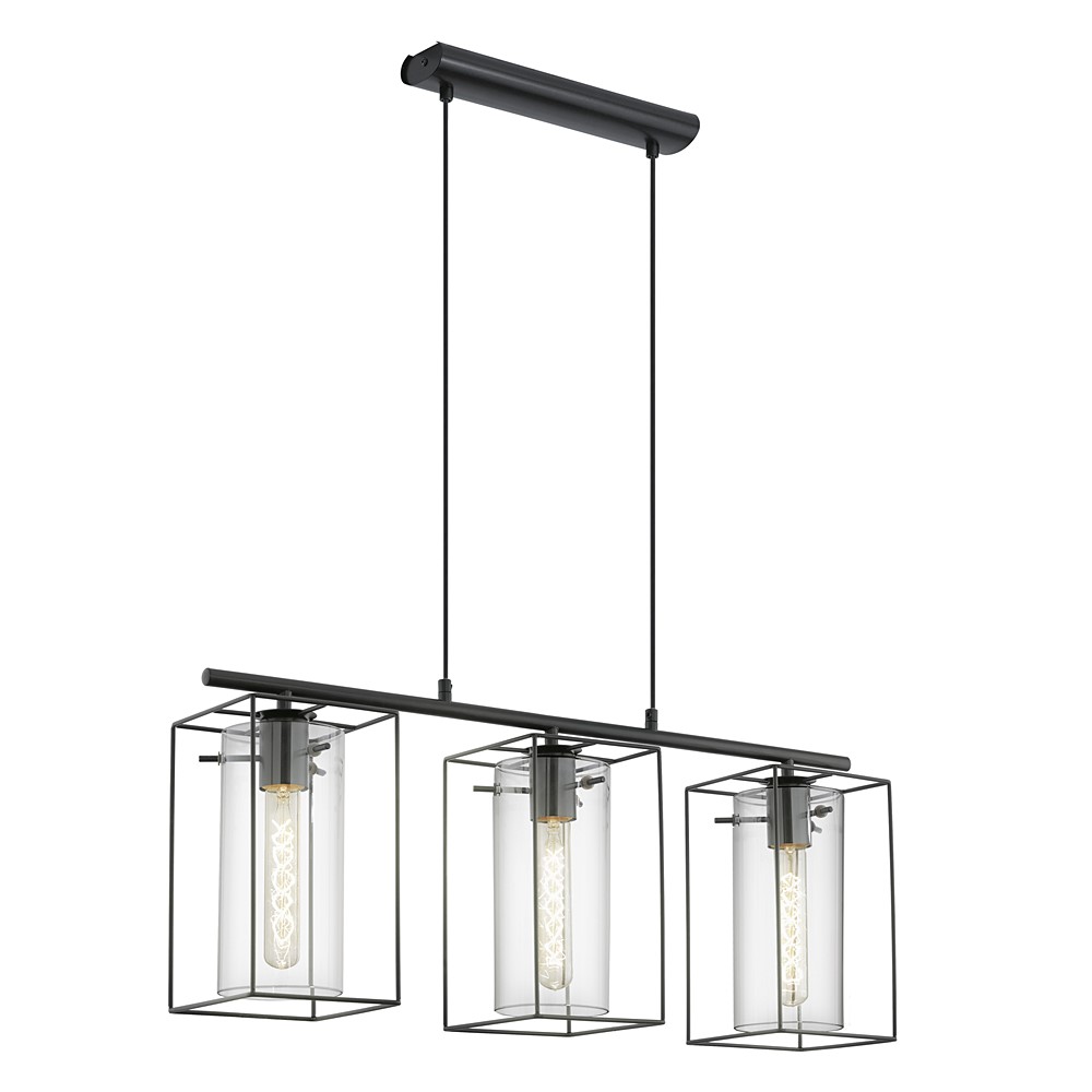 Suspension en verre Loncino E27x3  noir - EGLO