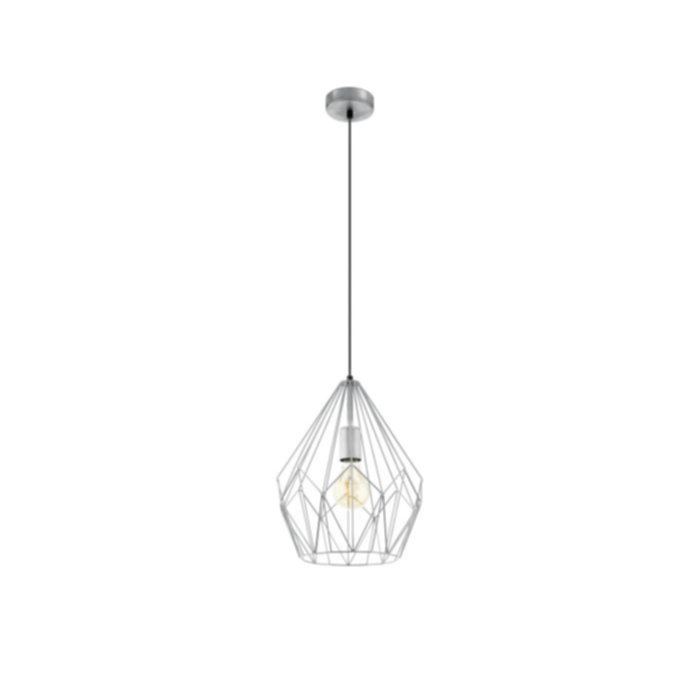 Suspension Carlton Ø31 x H110 cm acier argent E27x1 60W A++E - EGLO