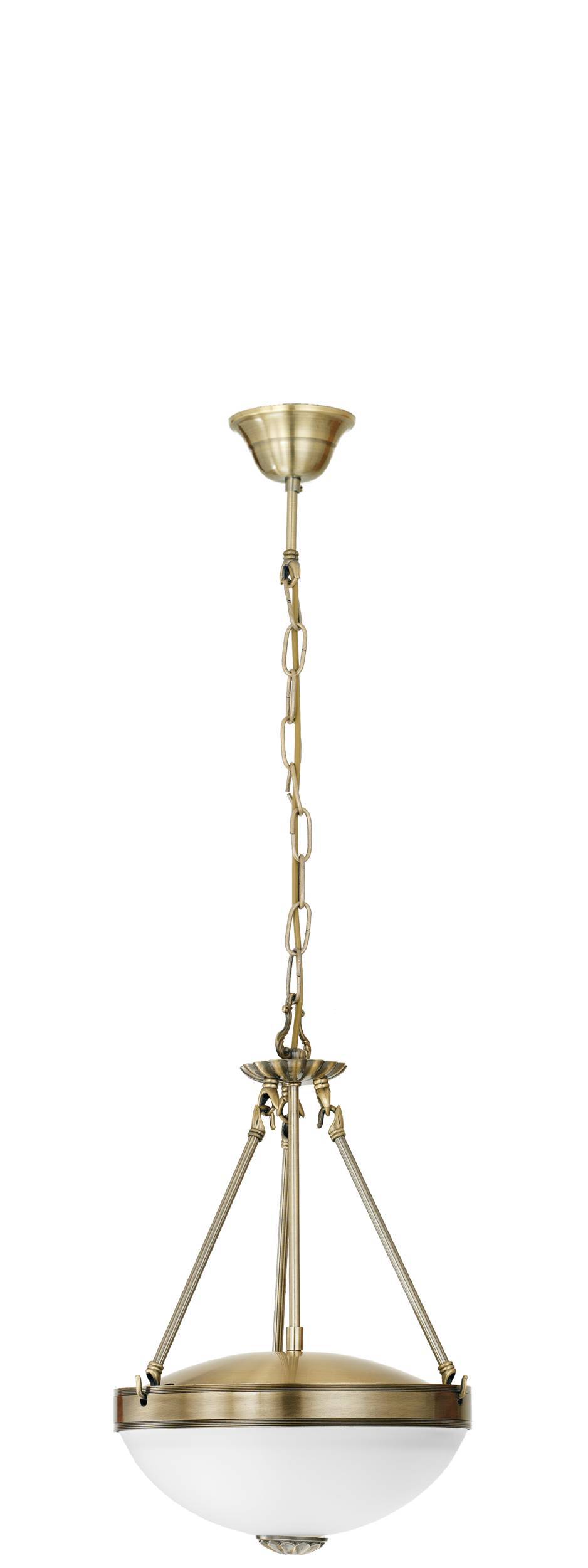 Suspension Savoy fonte metallique bronze et verre blanc ø 310 mm E27 2 x 60W - EGLO