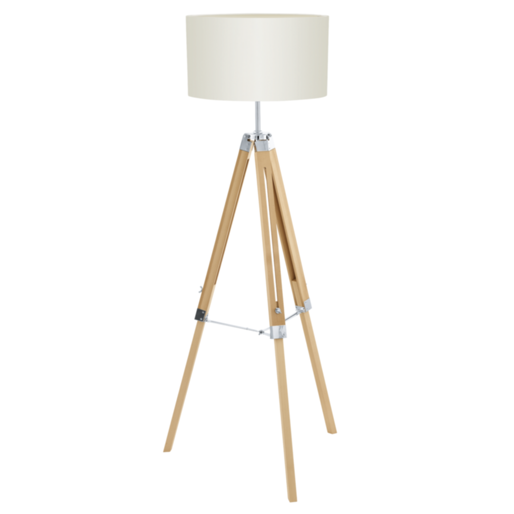 Lampadaire réglable Lantada H143 cm beige/bois E27x1 - EGLO