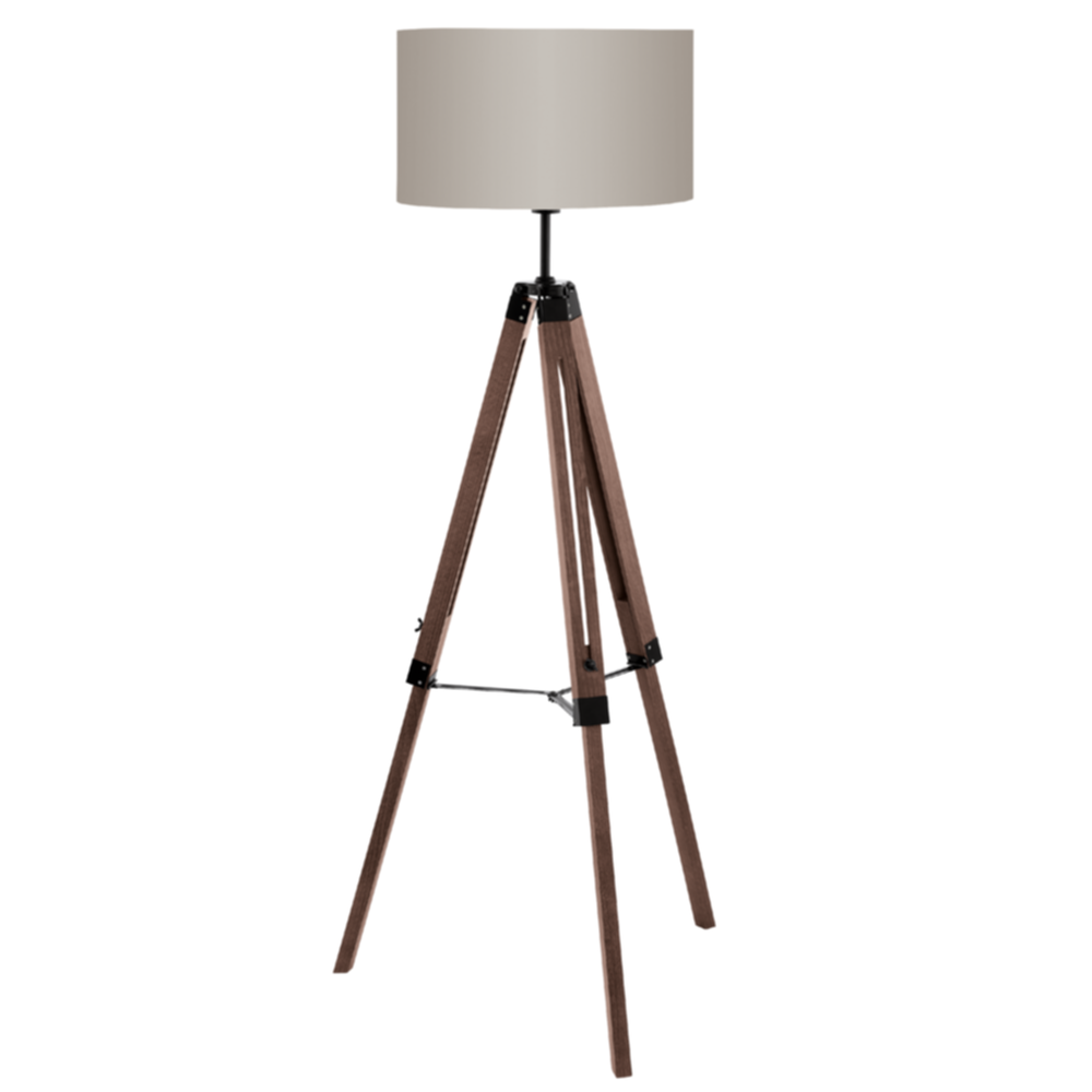 Lampadaire réglable Lantada H143 cm taupe/bois E27x1 - EGLO