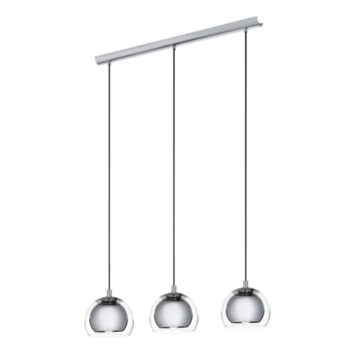 Suspension Rocamar verre clair 78 x 19 x 110 cm E27x3 - EGLO