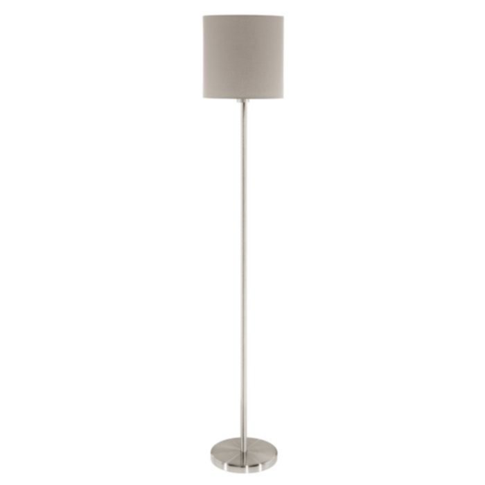 Lampadaire Pasteri Ø28 x H158 cm acier/tissu taupe E27x1 60W A++E - EGLO