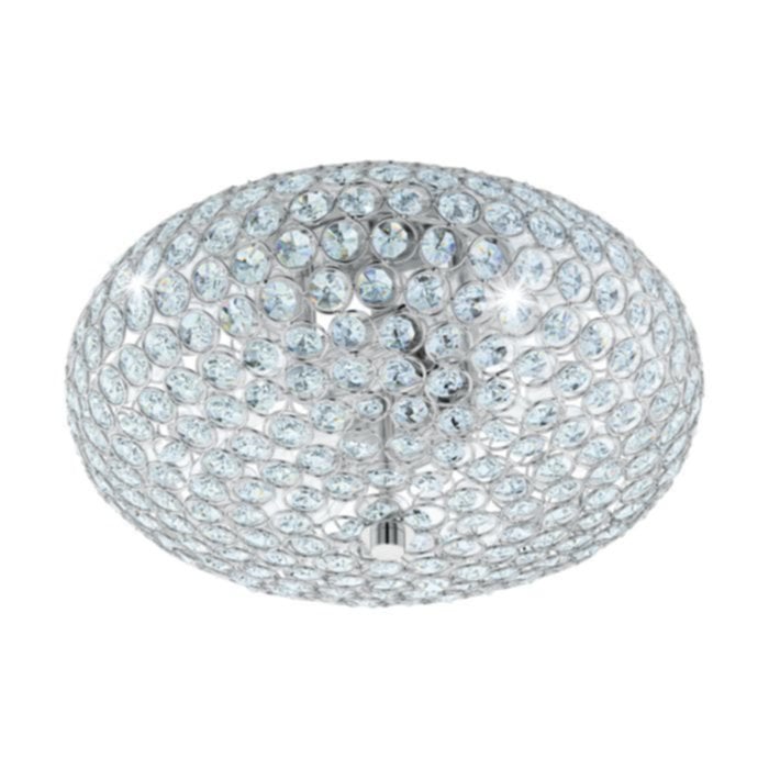 Plafonnier Clemente chrome christal D35 cm E27 60W - EGLO