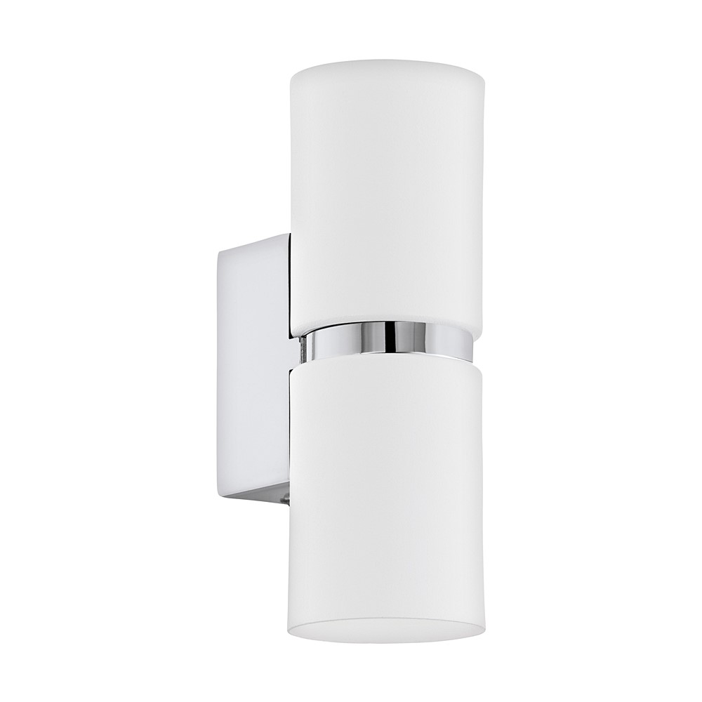 Applique murale Passa acier chrome et blanc 170 x 60 mm GU10-LED incl. 2 x 3.3W 3000K - EGLO