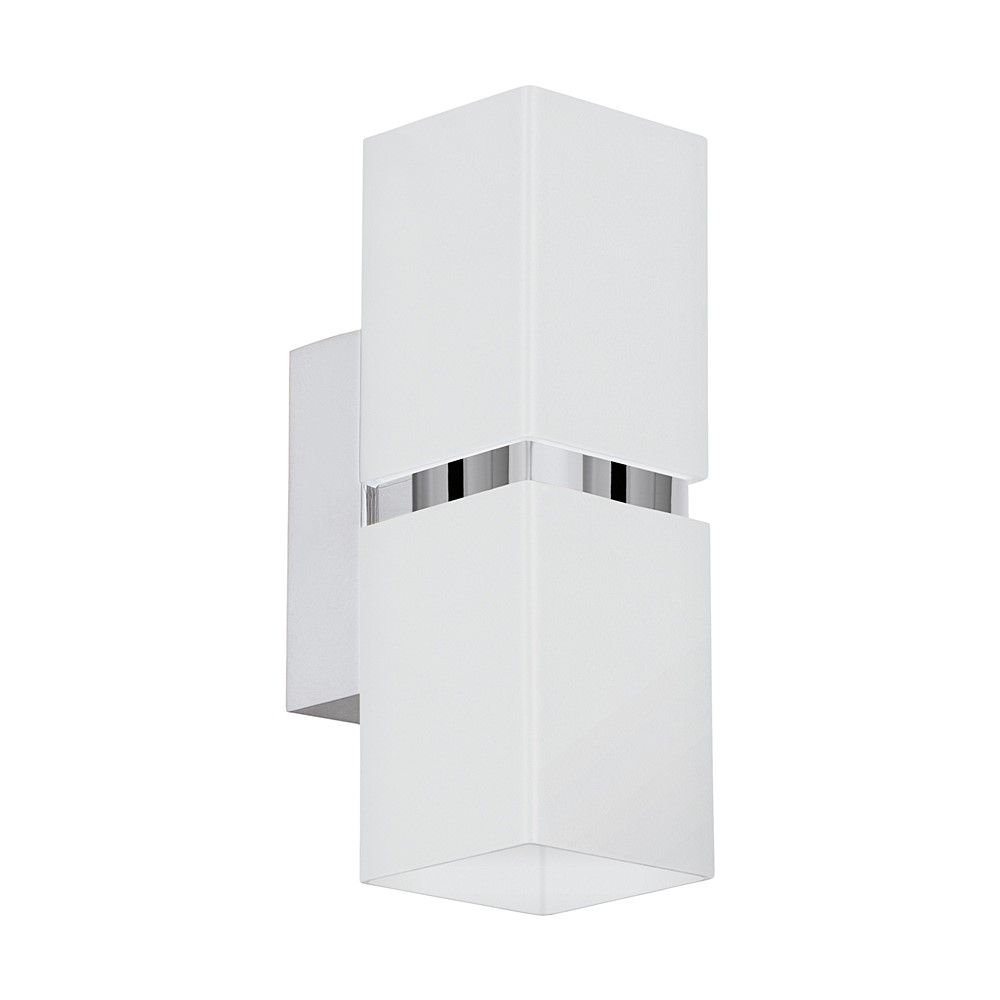 Applique murale Passa acier chrome et blanc 170 x 55 mm GU10-LED incl. 2 x 3.3W 3000K - EGLO