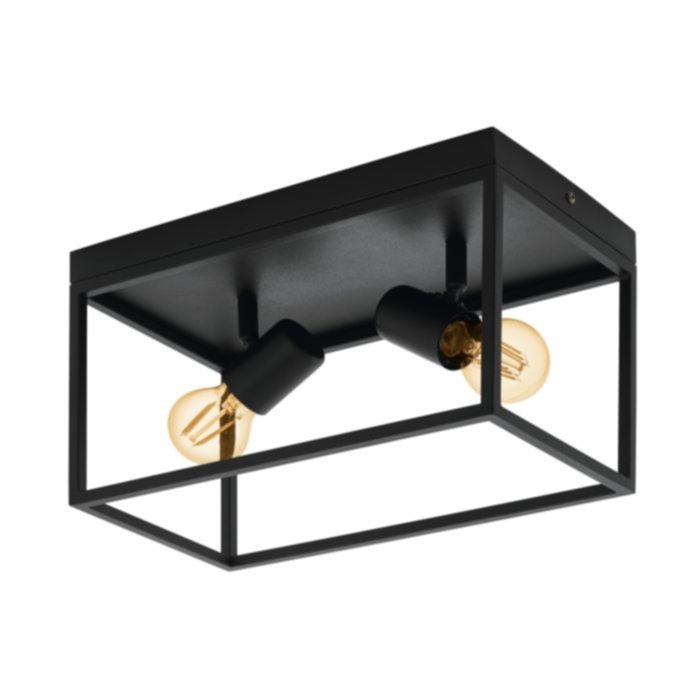 Plafonnier Silentina 20 x 18 x 36 cm acier noir IP20 E27 60W - EGLO