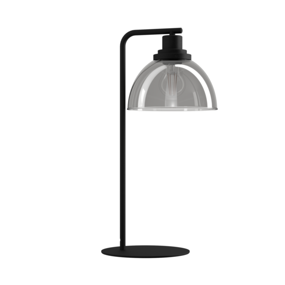 Lampe de table Belester H 50 cm acier noir/verre soufflé E27 - EGLO