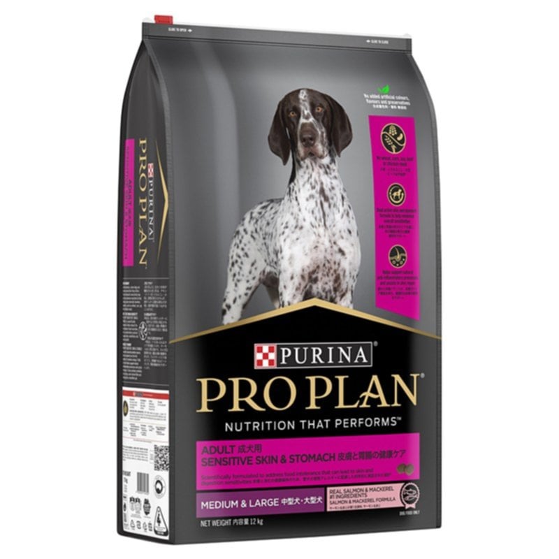 Nourriture pour chien au saumon Sensitive Skin & Stomach 12 kg - PROPLAN