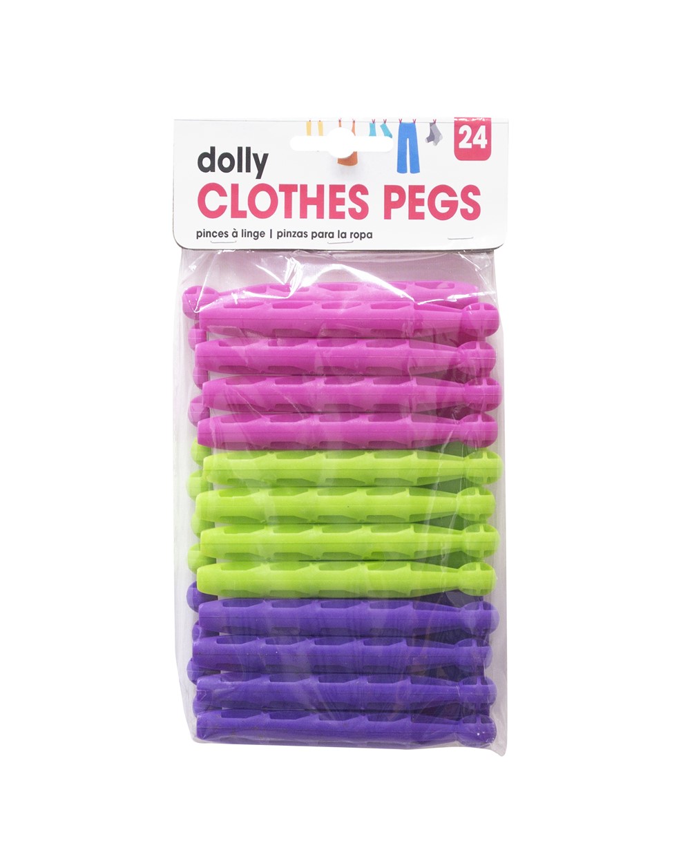 24 pinces à linge plastique dolly - UBL