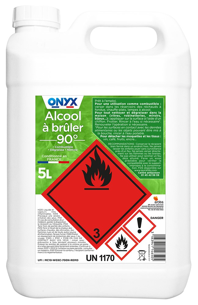 Alcool a bruler 90Â° - Onyx - 1 Litre
