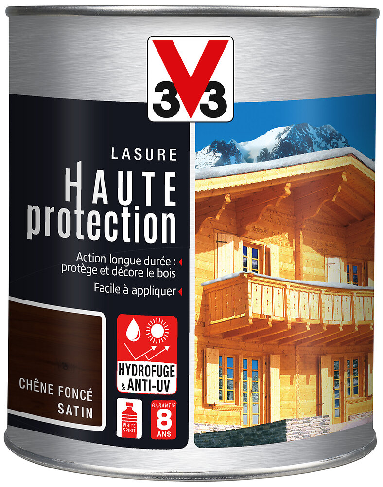 Lasure bois haute protection chêne foncé 1L - V33