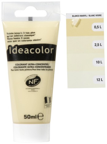 Colorant universel pour peinture blanc ivoire 50ml - IDEACOLOR