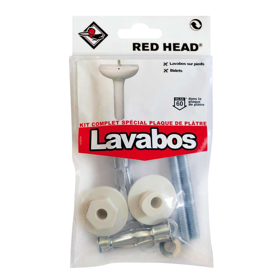 Chevilles Corner Kit Lavabo - RED HEAD 