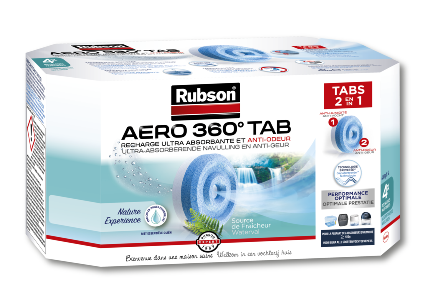 4 sacs recharges absorbeur d’humidité Aéro 360° vanille - RUBSON