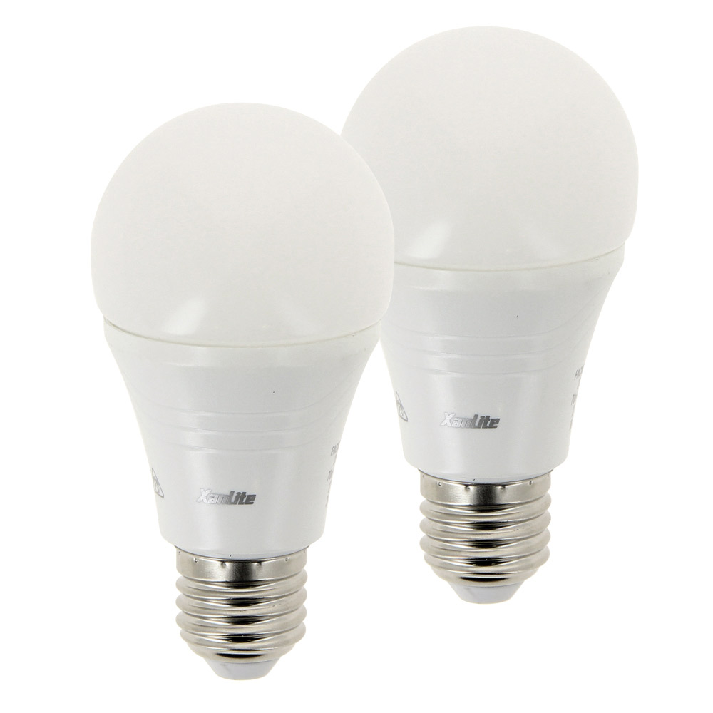 2 ampoules led SMD E27 806lm 9W blanc chaud - XANLITE
