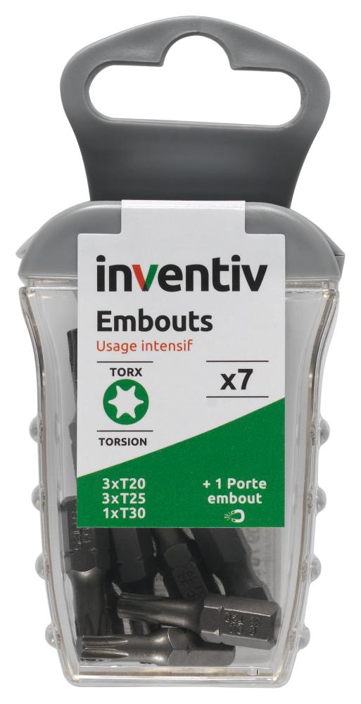 Coffret 7 embouts de vissage torsion TORX - INVENTIV