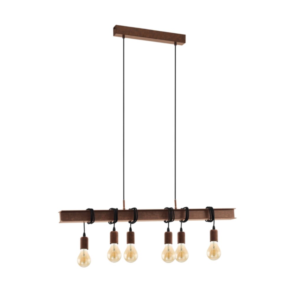 Suspension Townshend en acier marron antique 1100 x 70 x 1005 E27 marron 60W  - EGLO