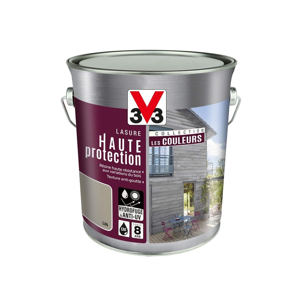 Lasure bois Haute protection - Satin - Lin - 2.5L