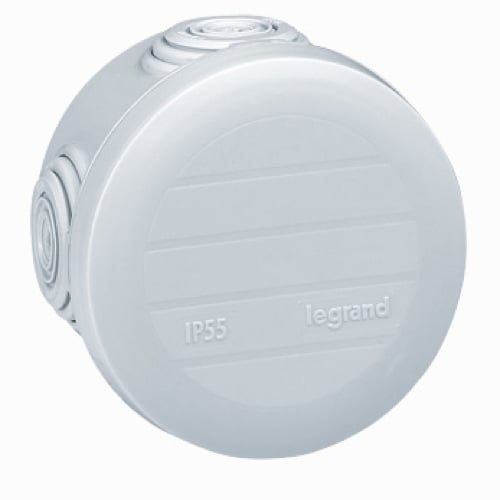 Boîte de dérivation étanche ronde 4 entrées ip55 plexo ø60mm