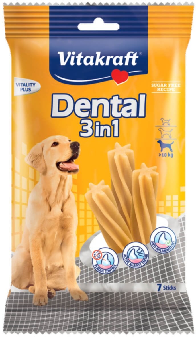 Friandise pour chien moyenne et grande race x7 Dental 3 in 1 M 180g - VITAKRAFT