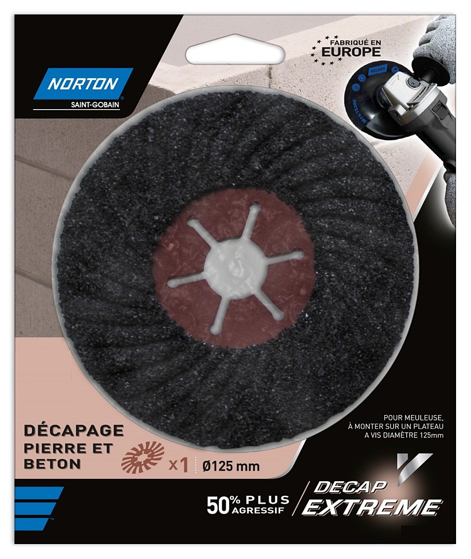 Disque Décap Extrême pierre et béton Ø125mm Grain 80 - NORTON