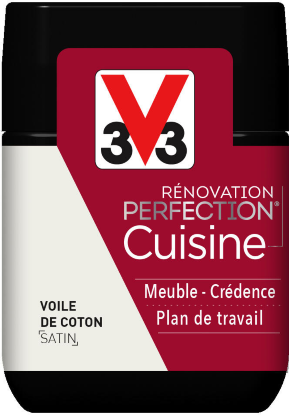 Peinture rénovation cuisine Perfection voile de coton satin testeur 75ml - V33