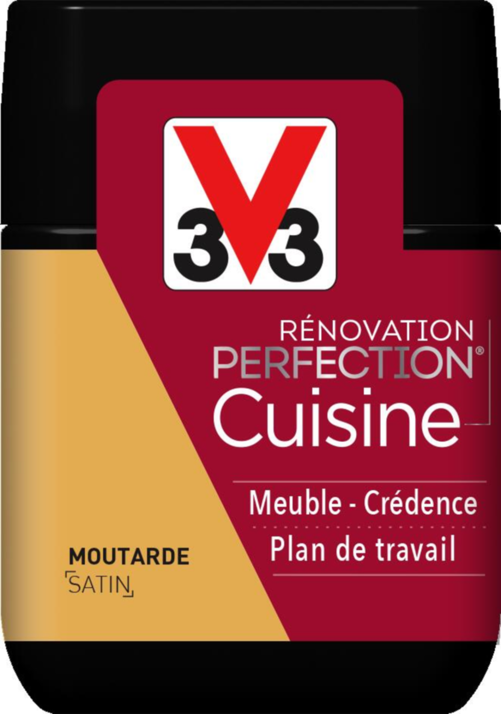 Testeur de peinture rénovation cuisine Perfection moutarde satin 75ml - V33