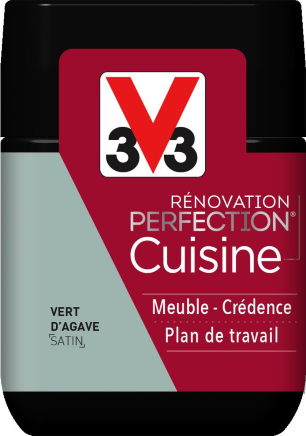 Testeur de peinture rénovation cuisine Perfection vert agave satin 75ml - V33