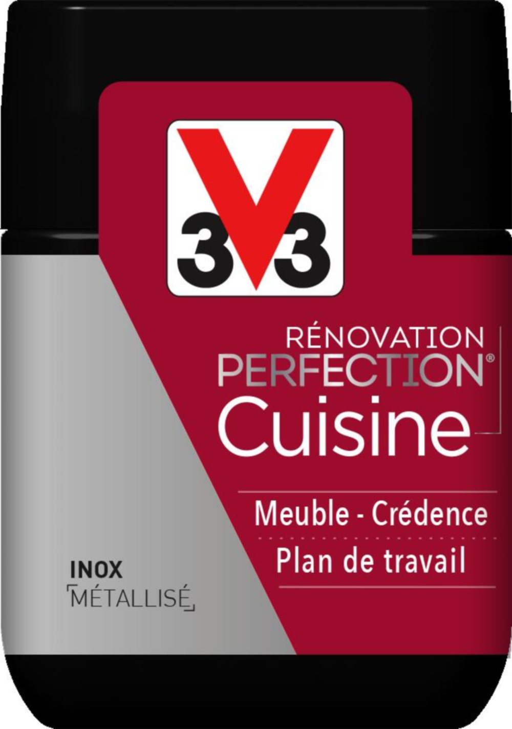 Peinture rénovation cuisine Perfection inox métallisé satin testeur 75ml - V33
