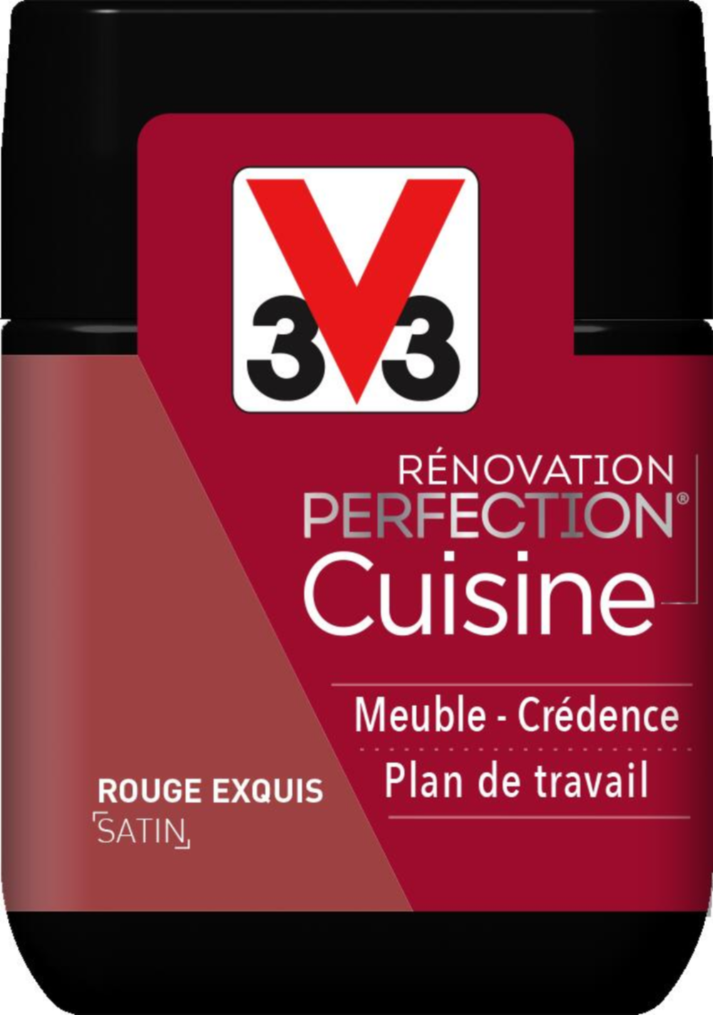 Testeur de peinture rénovation cuisine Perfection rouge exquis satin 75ml - V33